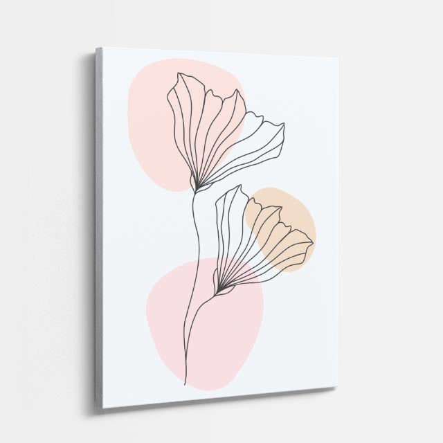 cuadro canvas floral y botánico tulipan blush estilo contemporáneo