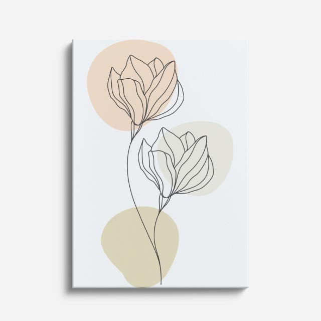 cuadro canvas floral y botánico magnolia arena estilo contemporáneo