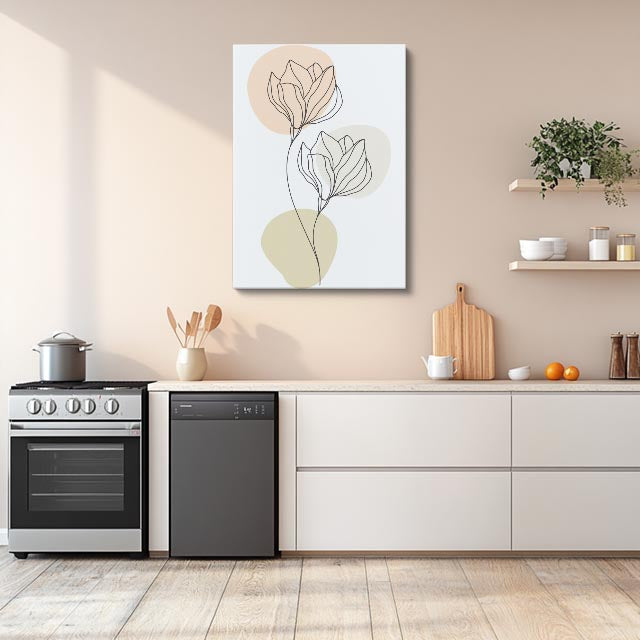 cuadro canvas floral y botánico magnolia arena estilo contemporáneo