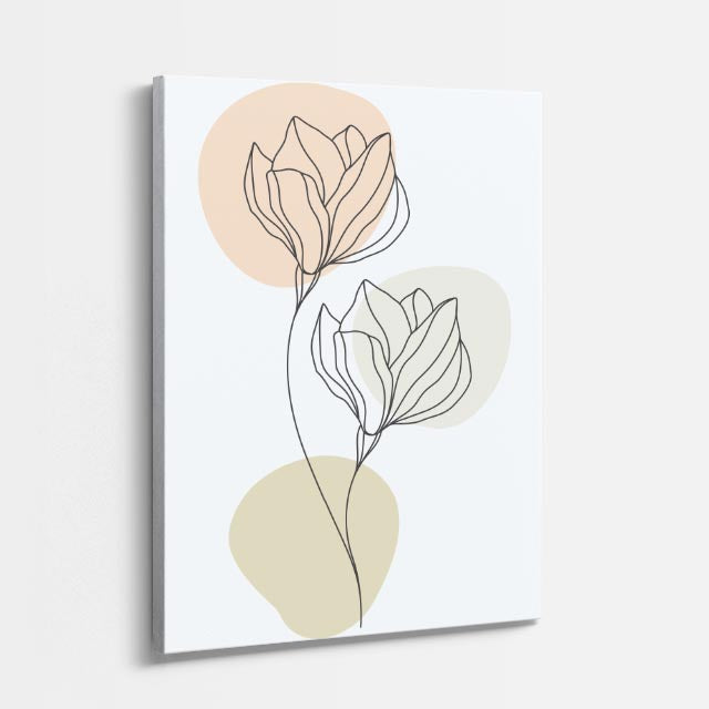 cuadro canvas floral y botánico magnolia arena estilo contemporáneo