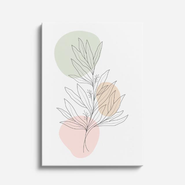 cuadro canvas floral y botánico rama salvia estilo contemporáneo