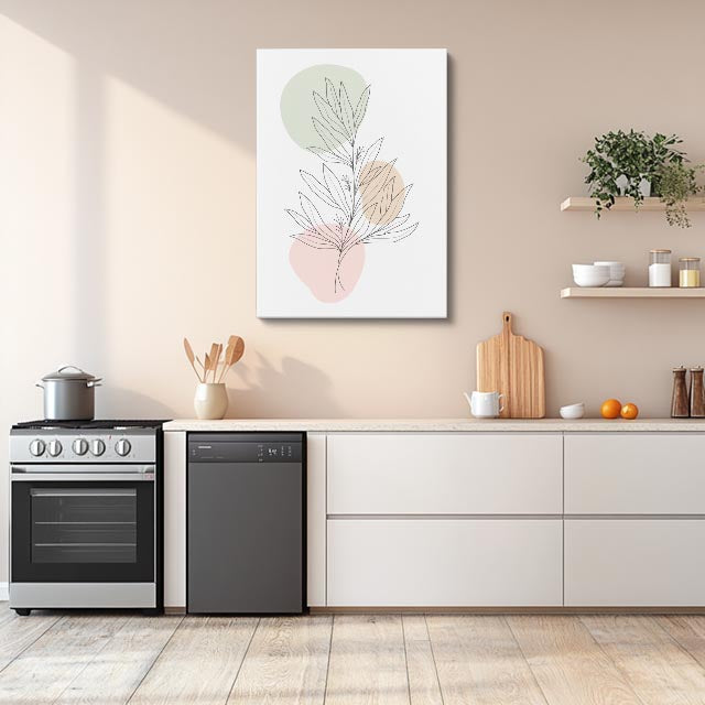 cuadro canvas floral y botánico rama salvia estilo contemporáneo