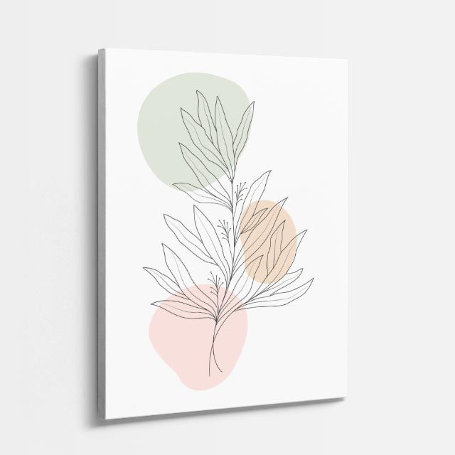 cuadro canvas floral y botánico rama salvia estilo contemporáneo