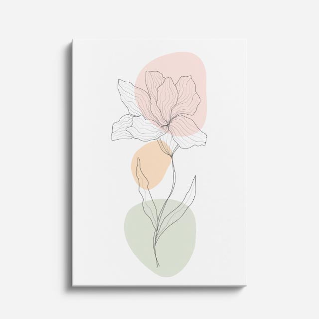 cuadro canvas floral y botánico peonia nube estilo contemporáneo