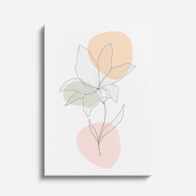 cuadro canvas floral y botánico lirio coral estilo contemporáneo