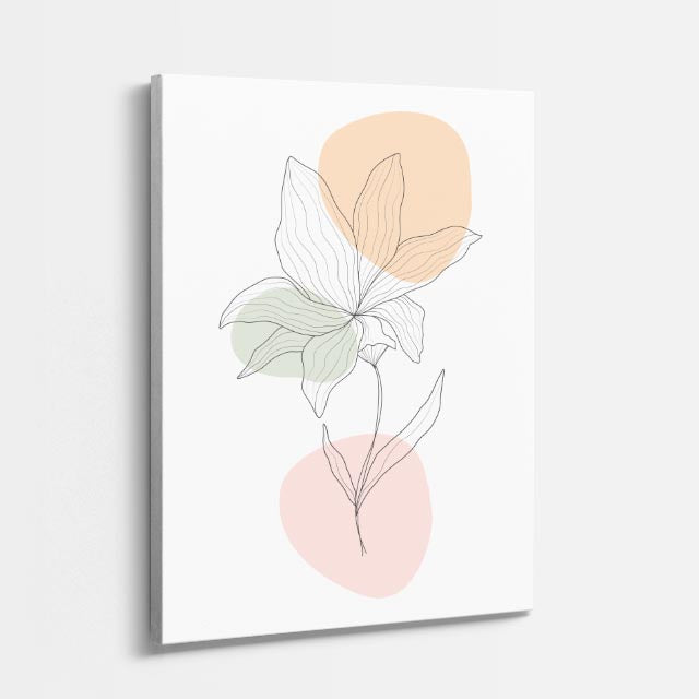 cuadro canvas floral y botánico lirio coral estilo contemporáneo