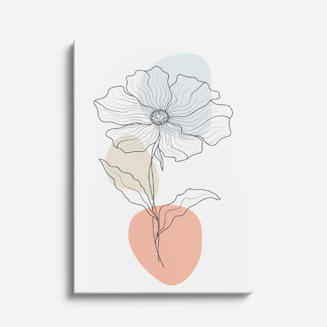cuadro canvas floral y botánico amapola humo estilo contemporáneo