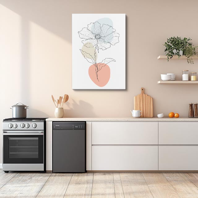 cuadro canvas floral y botánico amapola humo estilo contemporáneo