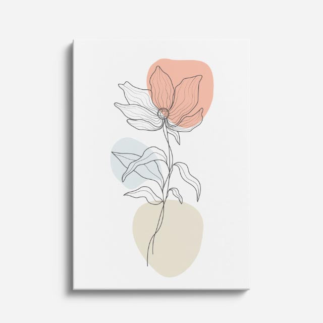 cuadro canvas floral y botánico tulipan pastel estilo contemporáneo