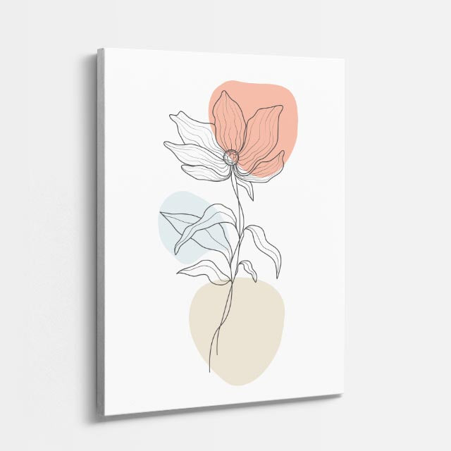 cuadro canvas floral y botánico tulipan pastel estilo contemporáneo
