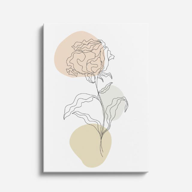 cuadro canvas floral y botanico peonia arena estilo contemporaneo