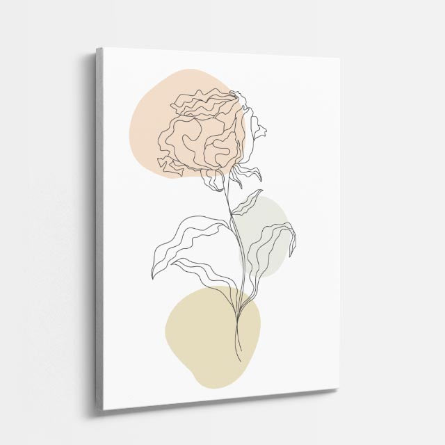 cuadro canvas floral y botanico peonia arena estilo contemporaneo