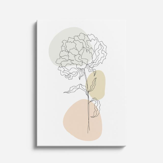 cuadro canvas floral y botanico peonia niebla estilo contemporaneo
