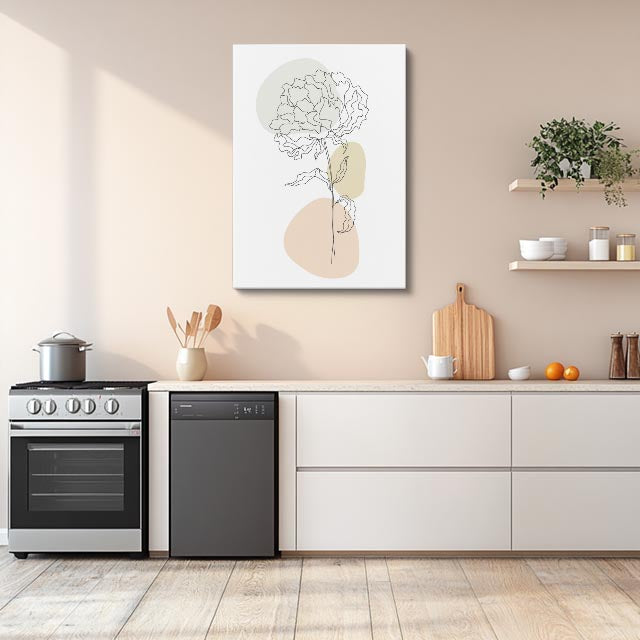 cuadro canvas floral y botanico peonia niebla estilo contemporaneo