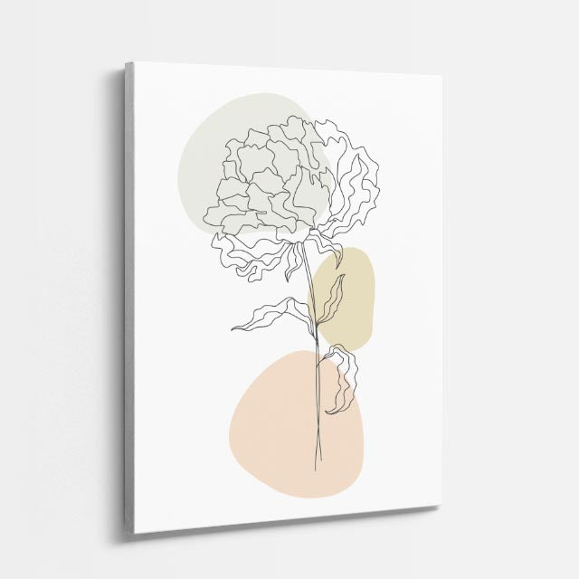 cuadro canvas floral y botanico peonia niebla estilo contemporaneo