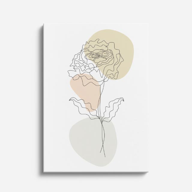 cuadro canvas floral y botanico peonia suave estilo contemporaneo