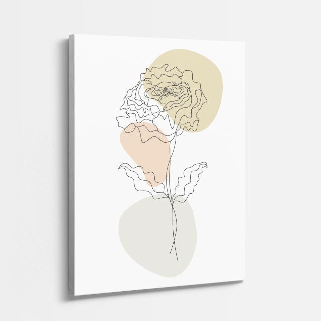 cuadro canvas floral y botanico peonia suave estilo contemporaneo