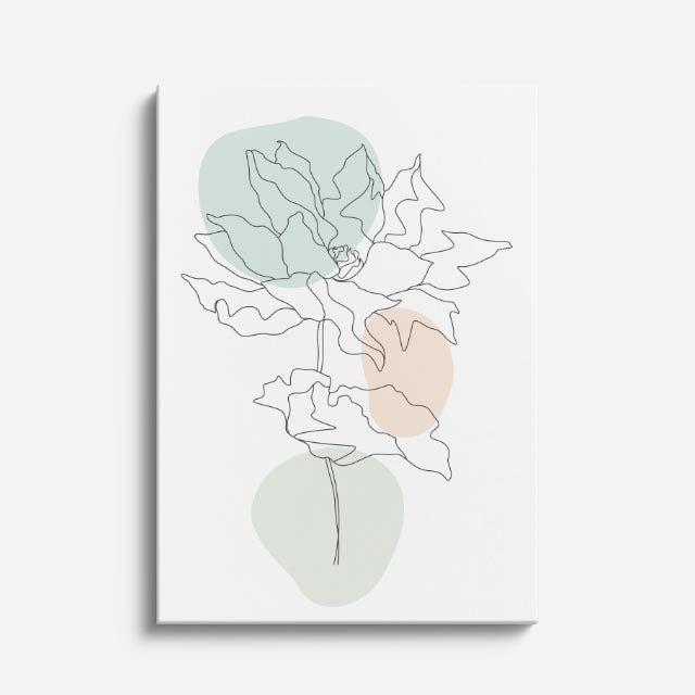 cuadro canvas floral y botanico lirio menta estilo contemporaneo