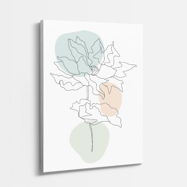 cuadro canvas floral y botanico lirio menta estilo contemporaneo