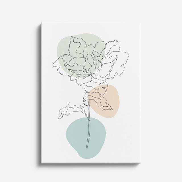 cuadro canvas floral y botanico peonia salvia estilo contemporaneo