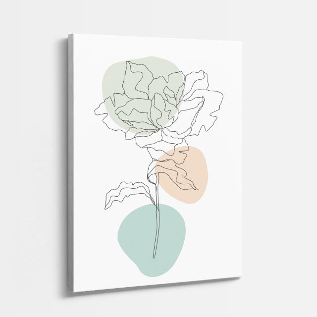 cuadro canvas floral y botanico peonia salvia estilo contemporaneo