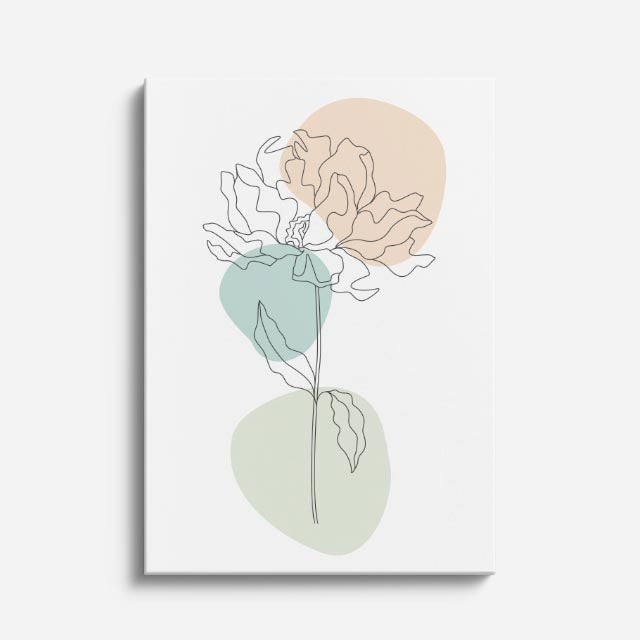 cuadro canvas floral y botanico peonia palida estilo contemporaneo