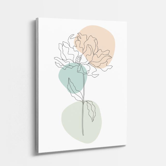 cuadro canvas floral y botanico peonia palida estilo contemporaneo
