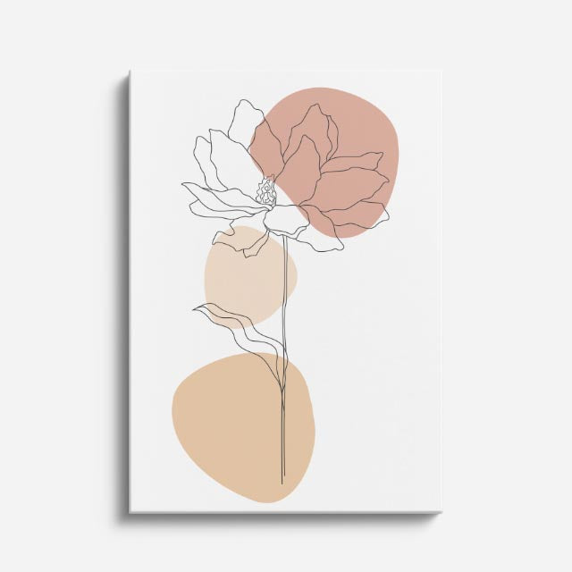 cuadro canvas floral y botanico rosa arcilla estilo contemporaneo