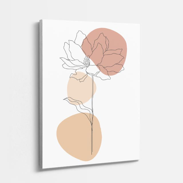 cuadro canvas floral y botanico rosa arcilla estilo contemporaneo