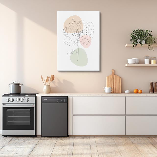 cuadro canvas floral y botanico peonia doble estilo contemporaneo