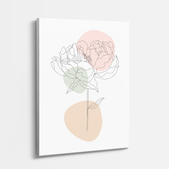 cuadro canvas floral y botanico rosa coralina estilo contemporaneo