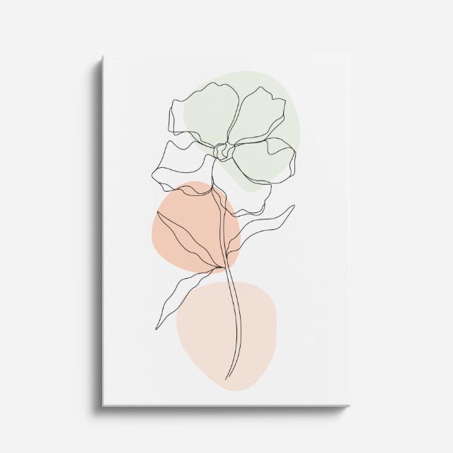 cuadro canvas floral y botanico camelia clara estilo contemporaneo