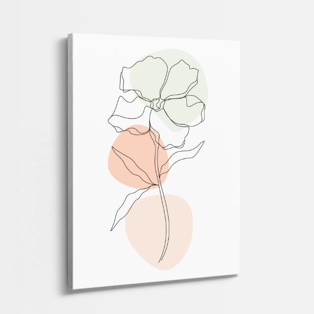 cuadro canvas floral y botanico camelia clara estilo contemporaneo