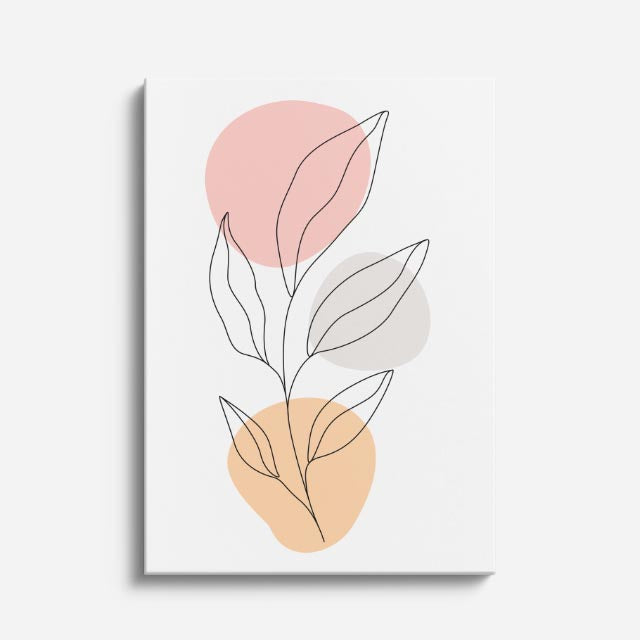 cuadro canvas floral y botanico tallo coral estilo contemporaneo