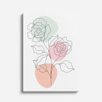cuadro canvas floral y botanico rosas gemelas estilo contemporaneo
