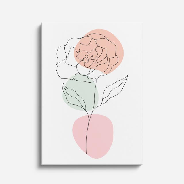 cuadro canvas floral y botanico rosa rubor estilo contemporaneo