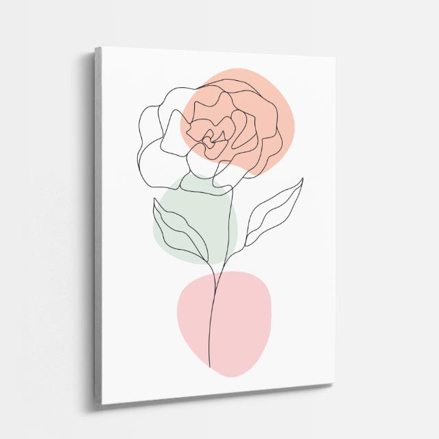 cuadro canvas floral y botanico rosa rubor estilo contemporaneo