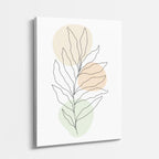 cuadro canvas floral y botanico hoja crema estilo contemporaneo