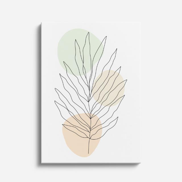 cuadro canvas floral y botanico hojas de niebla estilo contemporaneo