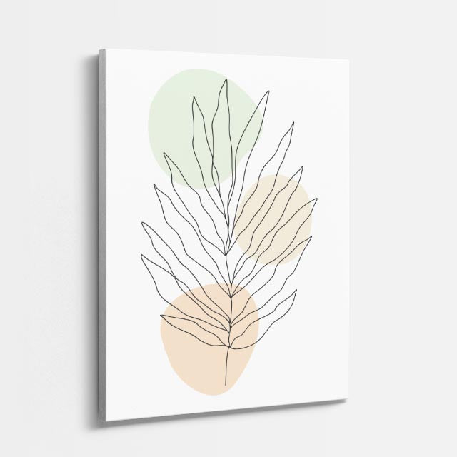 cuadro canvas floral y botanico hojas de niebla estilo contemporaneo