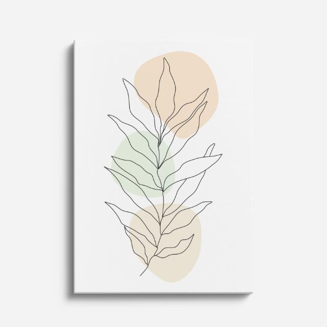 cuadro canvas floral y botanico follaje arena estilo contemporaneo
