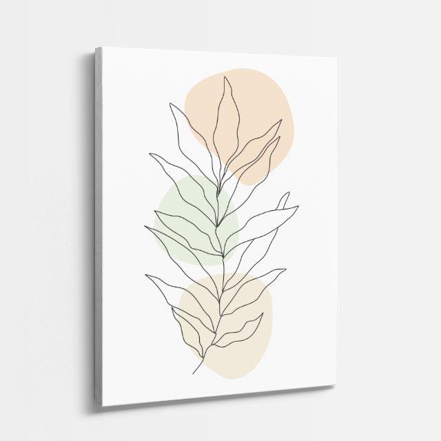 cuadro canvas floral y botanico follaje arena estilo contemporaneo