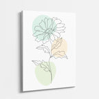 cuadro canvas floral y botanico peonia aqua estilo contemporaneo