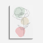 cuadro canvas floral y botanico rosa delicada estilo contemporaneo