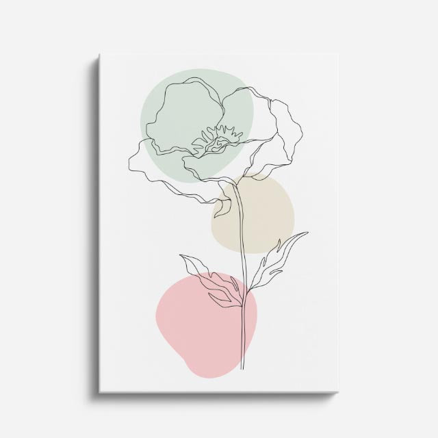 cuadro canvas floral y botanico rosa delicada estilo contemporaneo