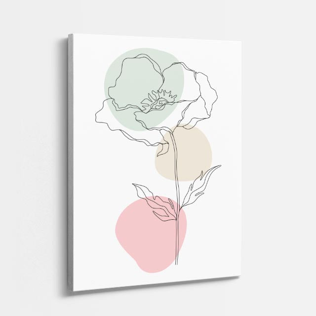 cuadro canvas floral y botanico rosa delicada estilo contemporaneo