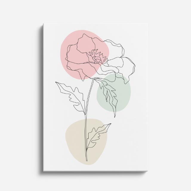cuadro canvas floral y botanico peonia blush estilo contemporaneo