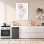 cuadro canvas floral y botanico peonia blush estilo contemporaneo