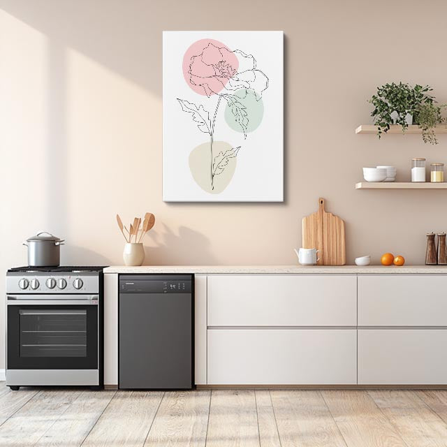 cuadro canvas floral y botanico peonia blush estilo contemporaneo