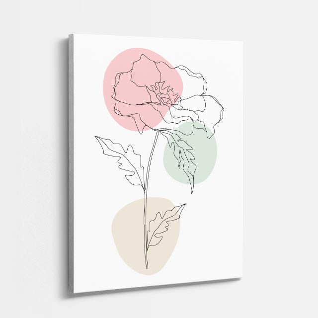 cuadro canvas floral y botanico peonia blush estilo contemporaneo